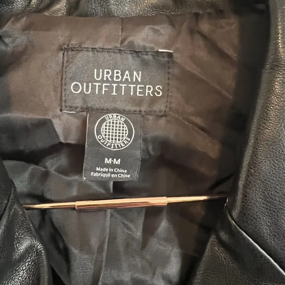 Urban Outfitters UO Kendall Faux Leather Cropped Blazer Size S